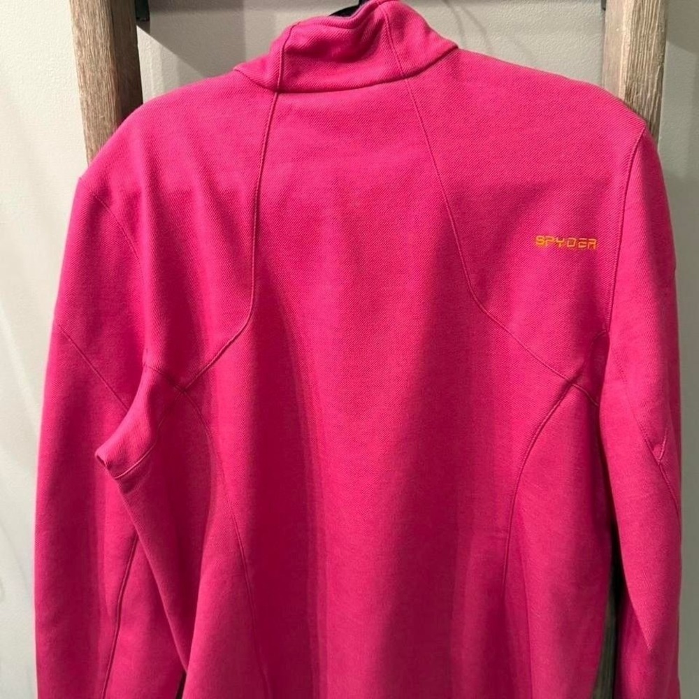 'Spyder pink fleece jacket with orange‎ accents, Size XL - Picture 5 of 6